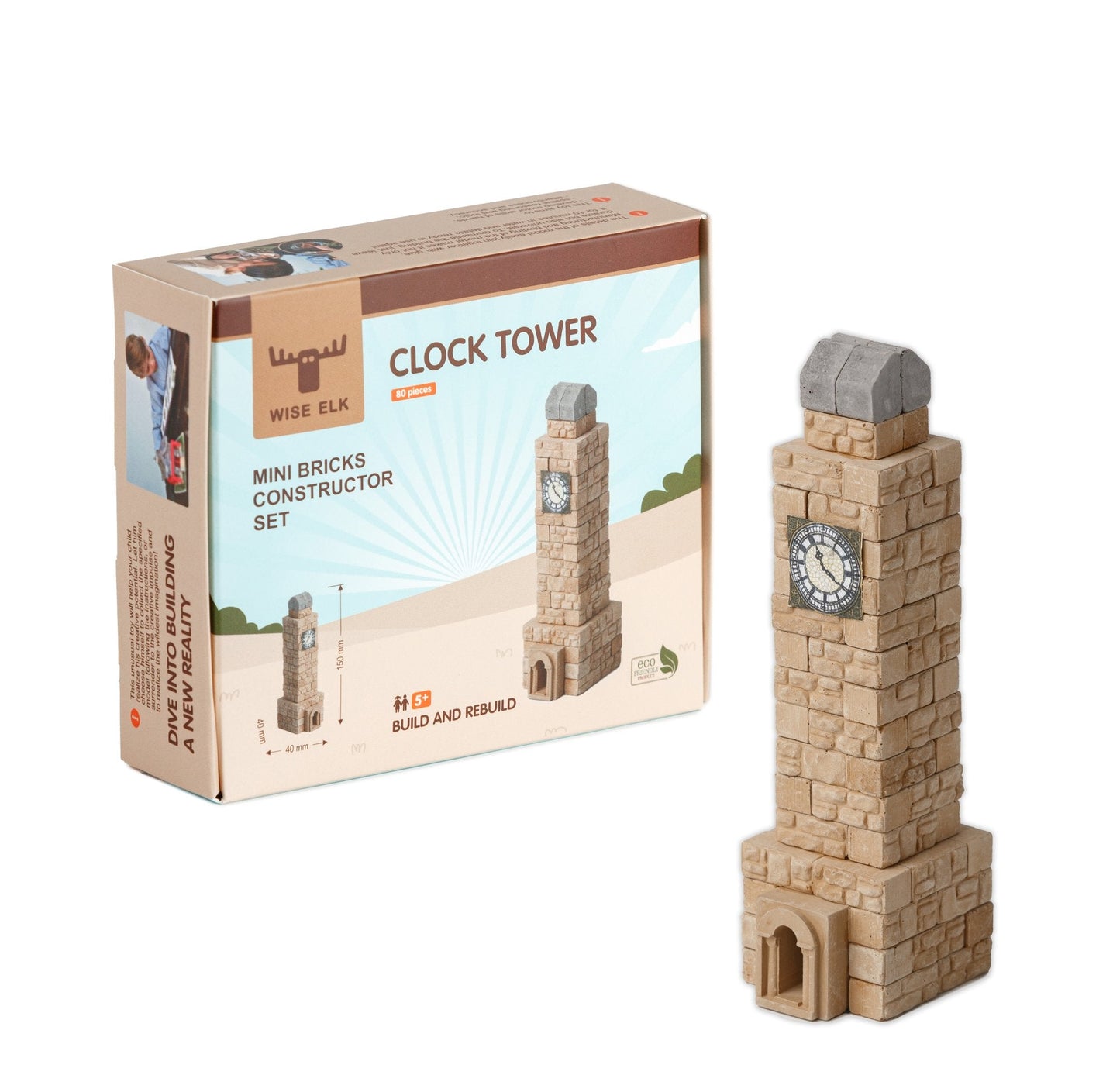Wise Elk Real Plaster Clock Tower 80 pieces