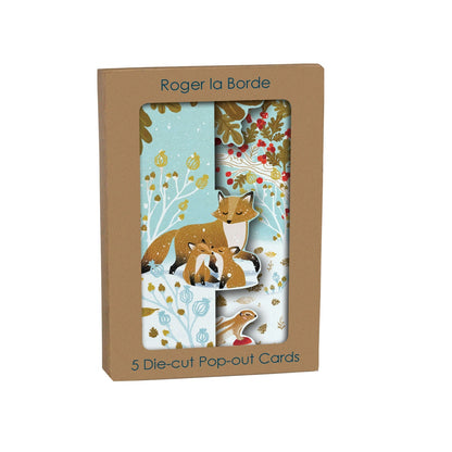 Paw Prints in the Snow Tri-fold Cards - Boxed Set of 5
